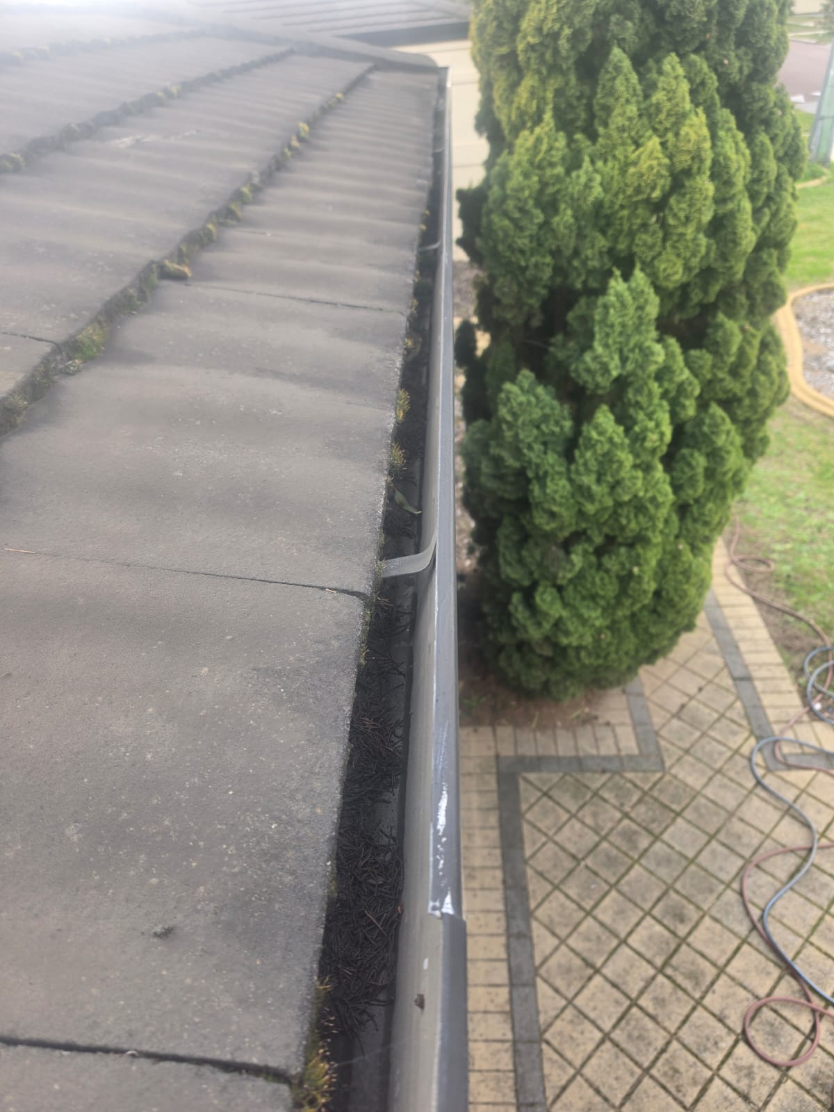 Gutter Cleaning before cleaning, job 1